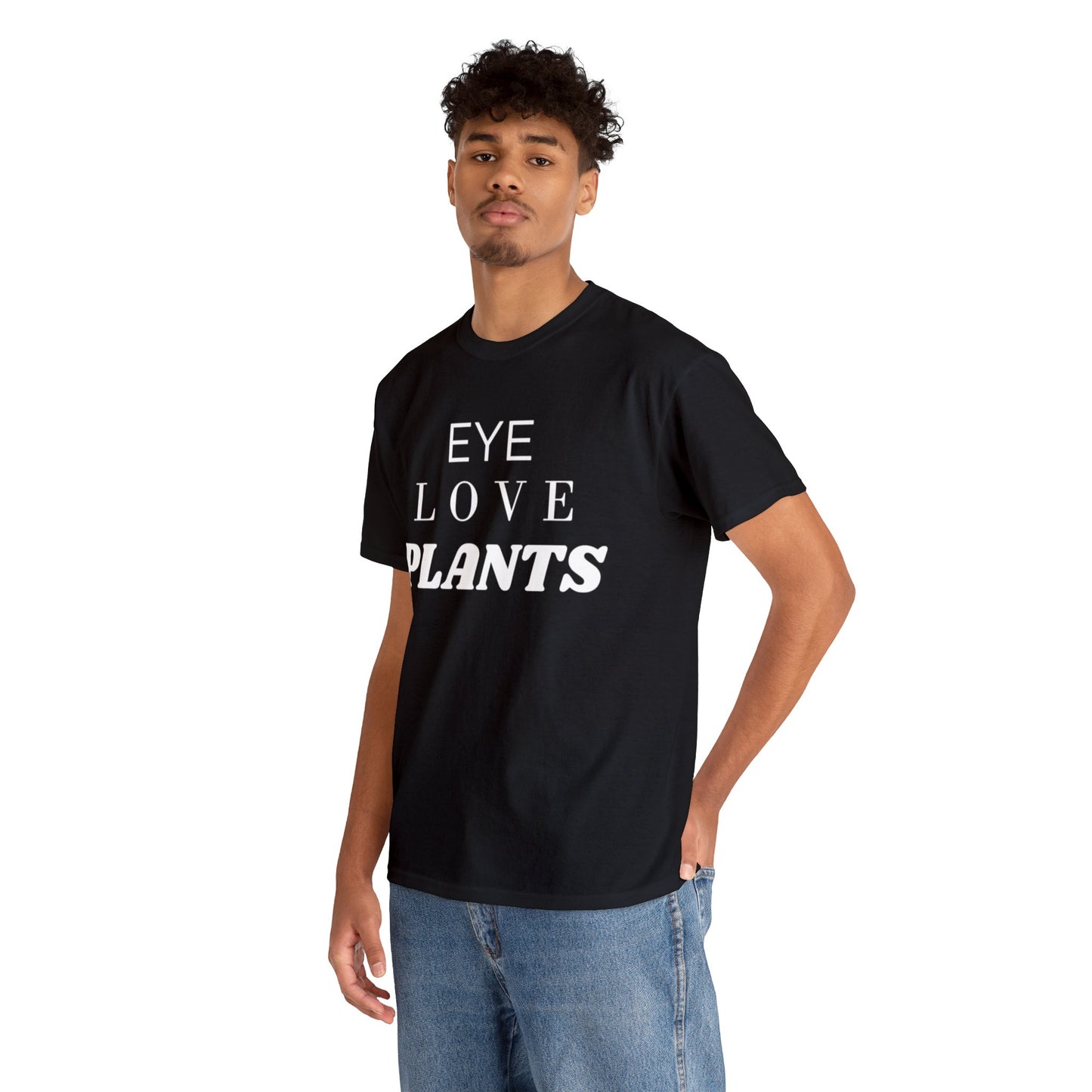 Eye Love Plants Heavy Cotton T-shirt Unisex (Color Black)