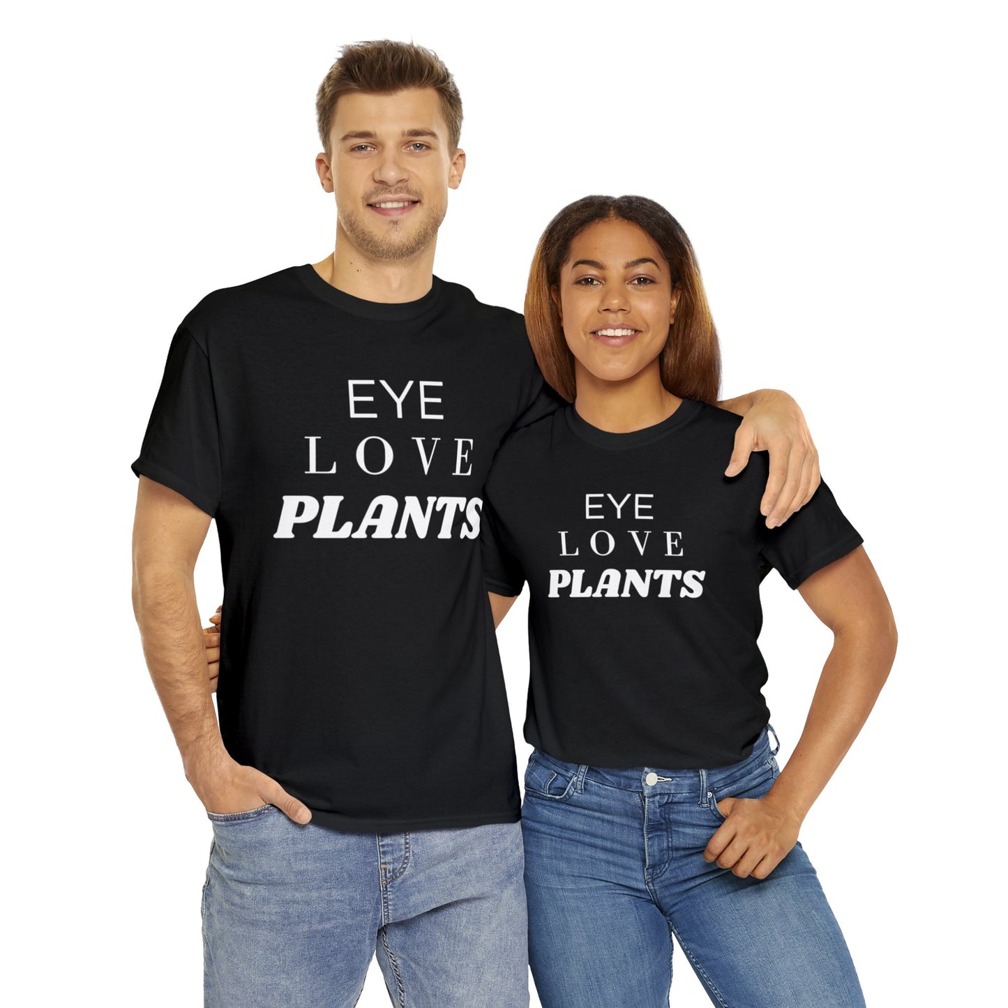 Eye Love Plants Heavy Cotton T-shirt Unisex (Color Black)