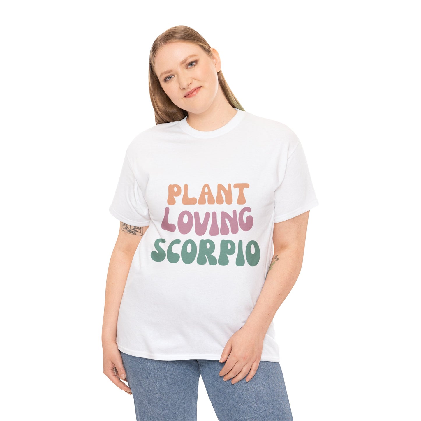 Plant Loving Scorpio Unisex Heavy Cotton T-Shirt🌿♏