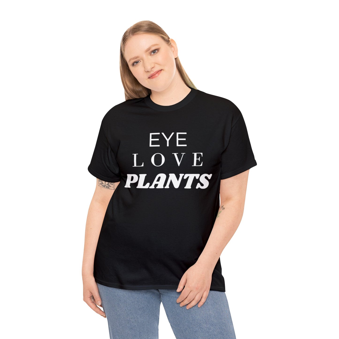 Eye Love Plants Heavy Cotton T-shirt Unisex (Color Black)