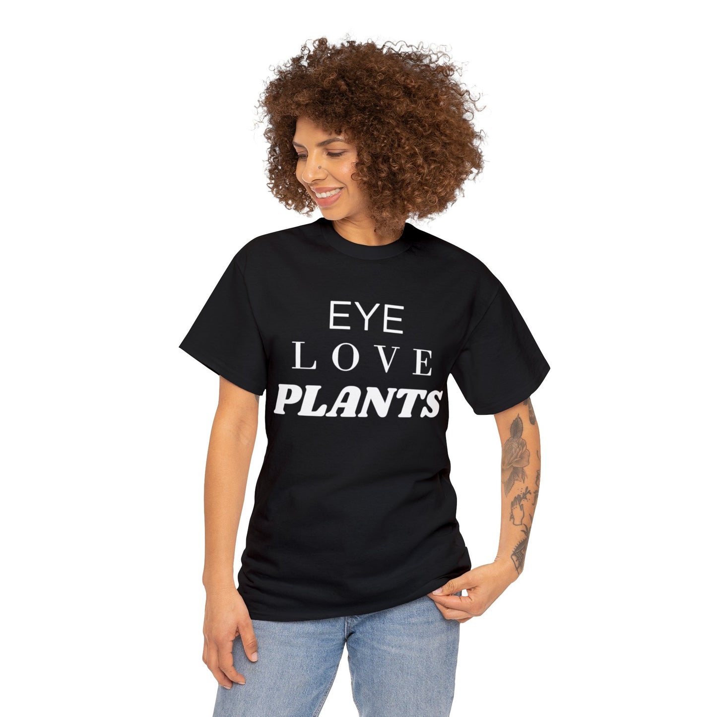 Eye Love Plants Heavy Cotton T-shirt Unisex (Color Black)