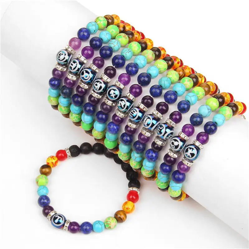 Chakra Zodiac Bracelet Crystal Jewelry