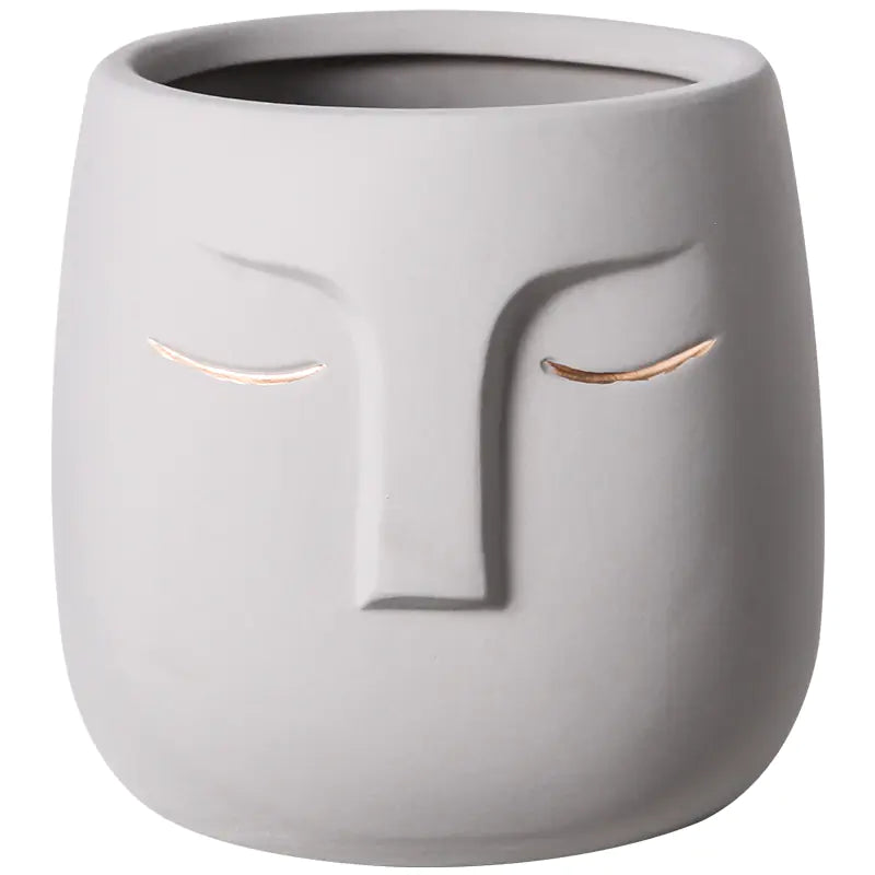 Abstract Ceramic Face Home Decor Planter