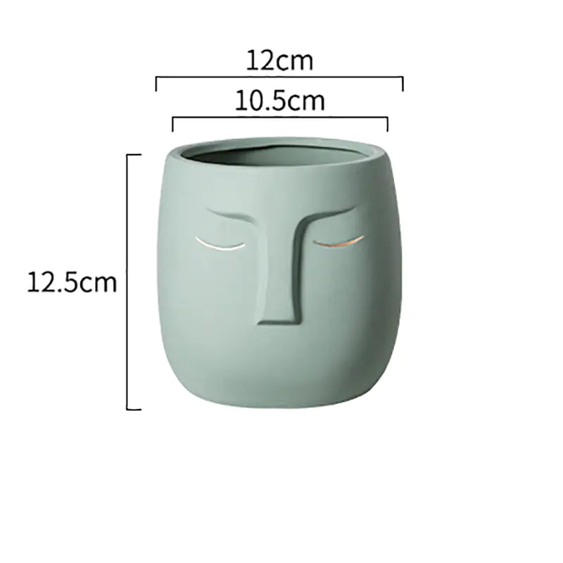 Abstract Ceramic Face Home Decor Planter